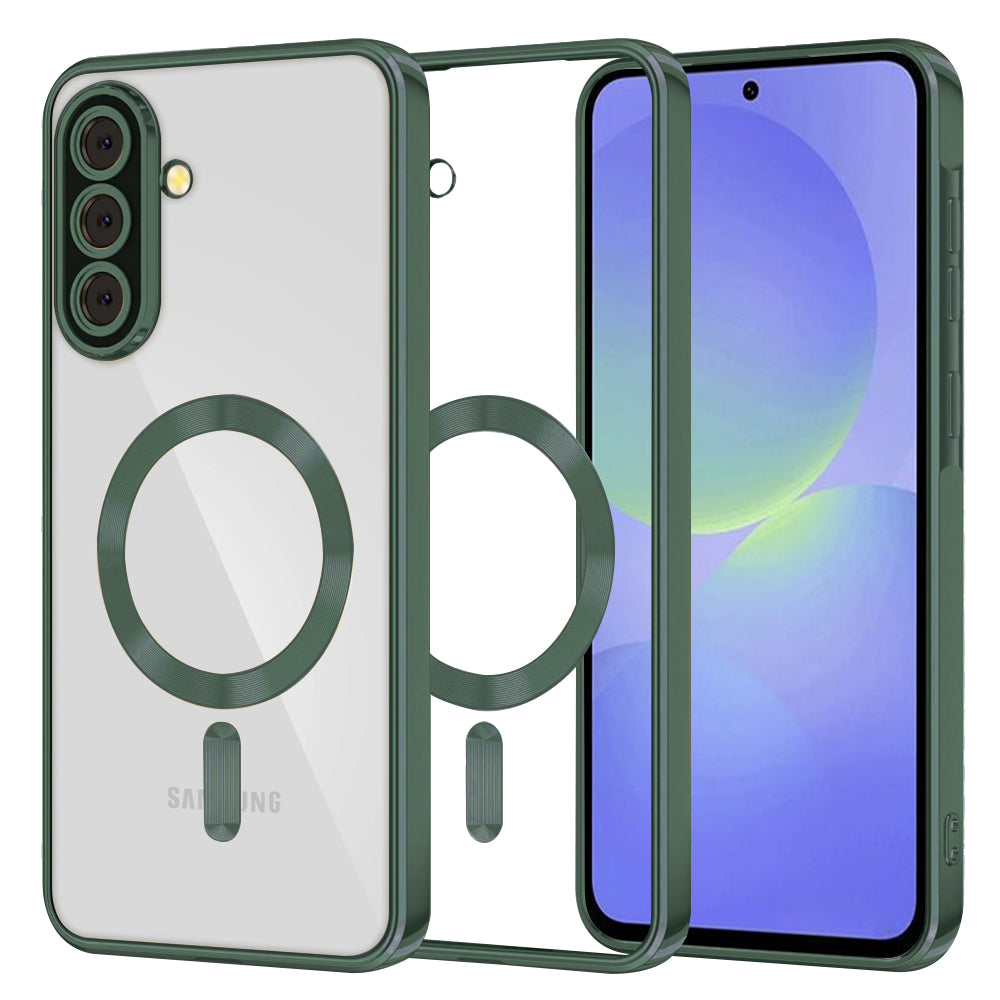 Funda MagSafe para Samsung Galaxy A56 A566 / A36 A366, Techsuit, Luxury Crystal, Verde Oscuro