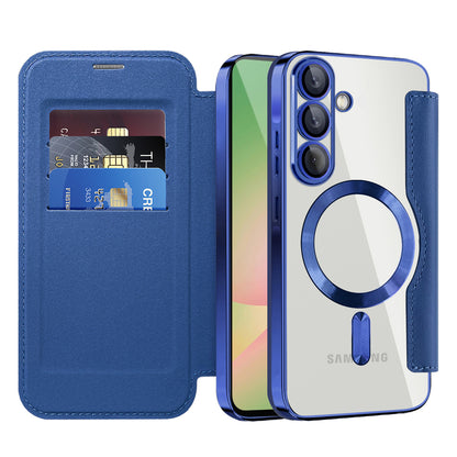 Funda MagSafe para Samsung Galaxy A56 A566, Techsuit, SmartMag Book, Azul
