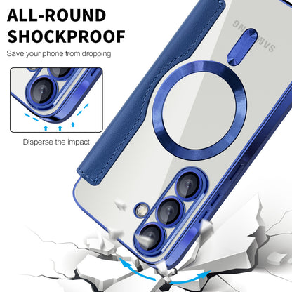 Funda MagSafe para Samsung Galaxy A56 A566, Techsuit, SmartMag Book, Azul