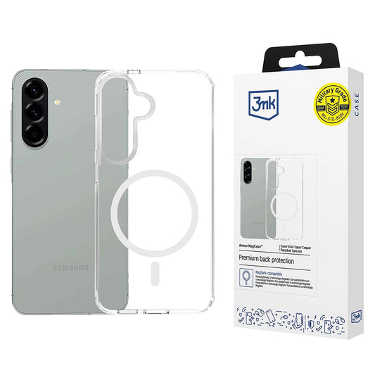 Funda MagSafe para Samsung Galaxy A57 5G, 3MK, Armor MagCase, Transparente