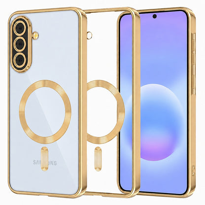 Funda MagSafe para Samsung Galaxy A57 5G, Techsuit, Luxury Crystal, Dorada