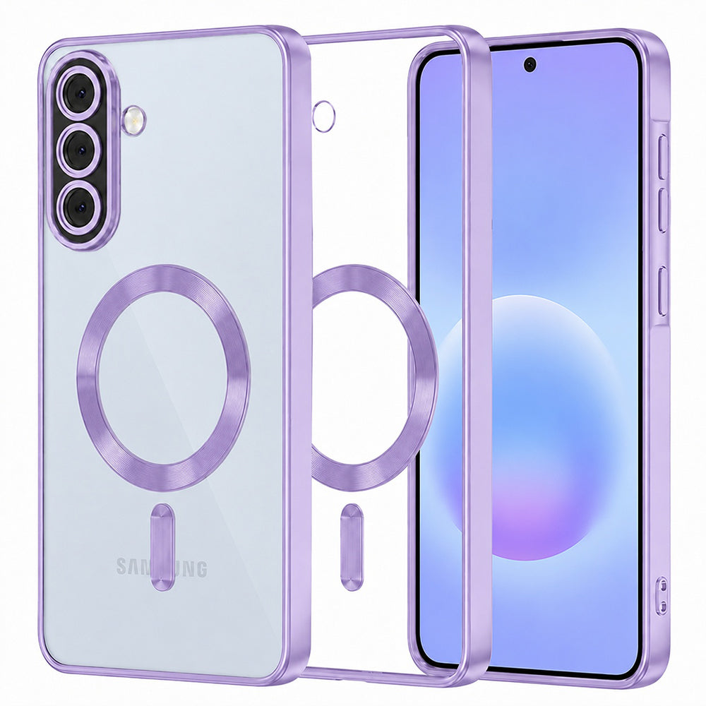 Funda MagSafe para Samsung Galaxy A57 5G, Techsuit, Luxury Crystal, Morado Claro