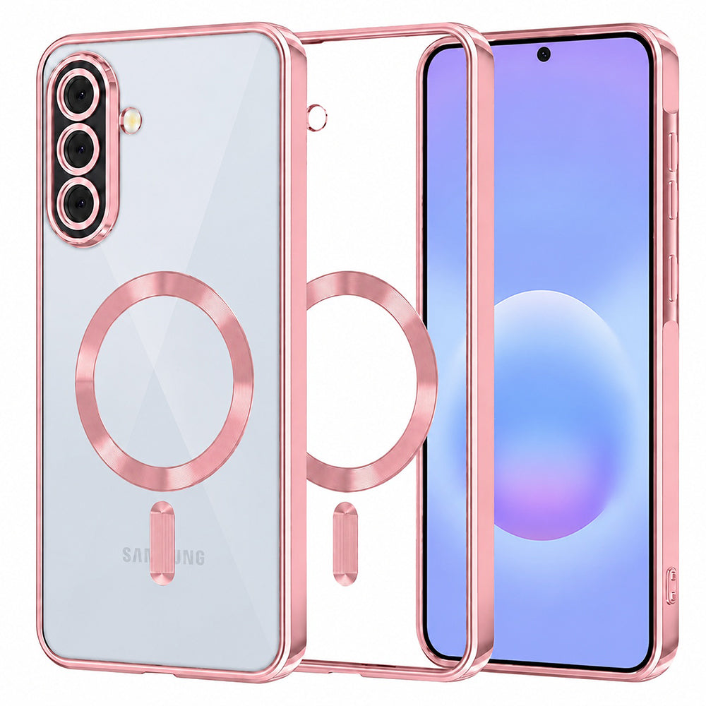 Funda MagSafe para Samsung Galaxy A57 5G, Techsuit, Luxury Crystal, Rosa