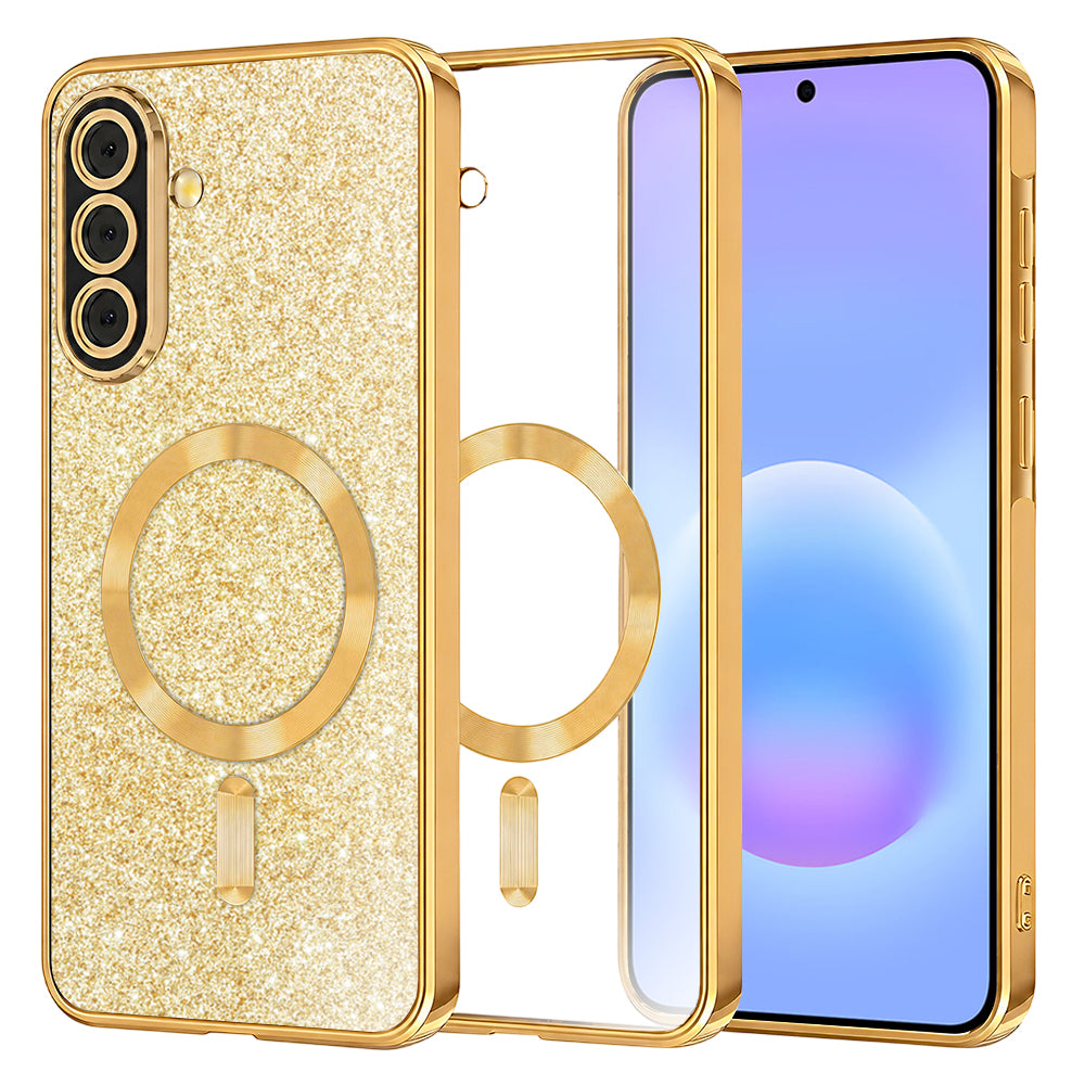 Funda MagSafe para Samsung Galaxy A57 5G, Techsuit, Luxury Glitter, Dorada