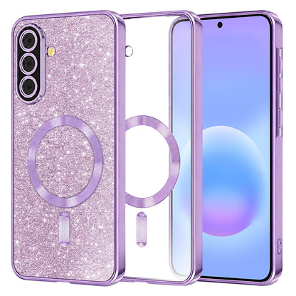 Funda MagSafe para Samsung Galaxy A57 5G, Techsuit, Luxury Glitter, Morado Claro