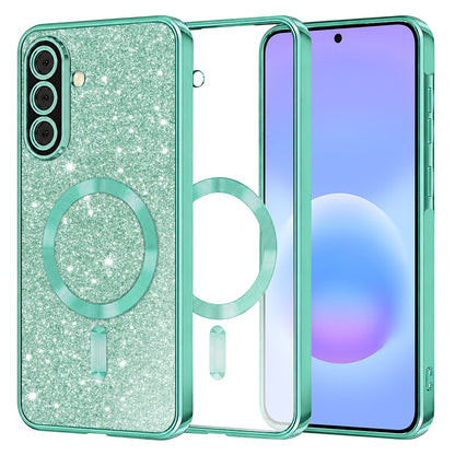 Funda MagSafe para Samsung Galaxy A57 5G, Techsuit, Luxury Glitter, Verde Claro