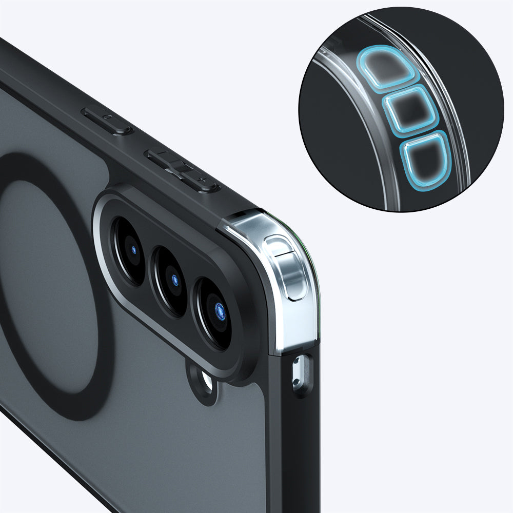 Funda MagSafe para Samsung Galaxy A57 5G, Techsuit, PureFrost, Negra Satinada