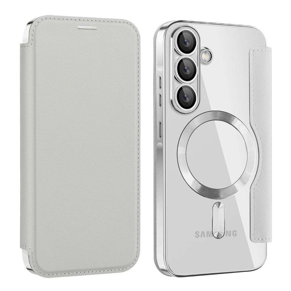 Funda MagSafe para Samsung Galaxy A57 5G, Techsuit, SmartMag Book, Gris