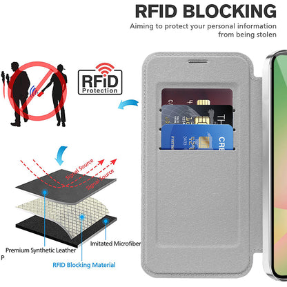 Funda MagSafe para Samsung Galaxy A57 5G, Techsuit, SmartMag Book, Gris