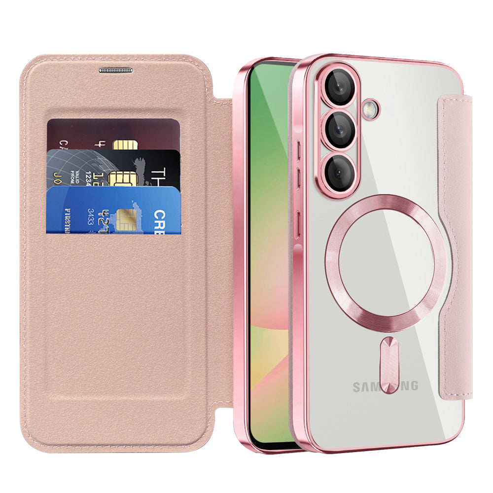 Funda MagSafe para Samsung Galaxy A57 5G, Techsuit, SmartMag Book, Rosa