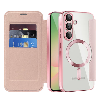 Funda MagSafe para Samsung Galaxy A57 5G, Techsuit, SmartMag Book, Rosa