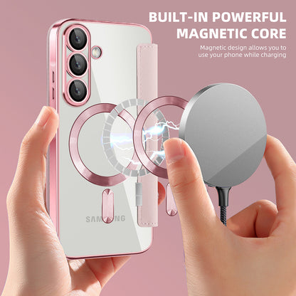 Funda MagSafe para Samsung Galaxy A57 5G, Techsuit, SmartMag Book, Rosa