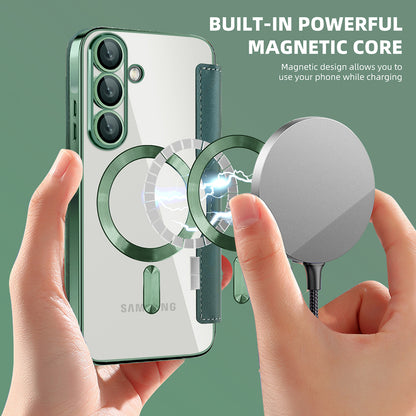 Funda MagSafe para Samsung Galaxy A57 5G, Techsuit, SmartMag Book, Verde