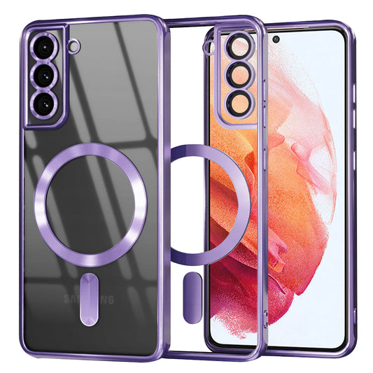 Funda MagSafe para Samsung Galaxy S21 5G G991, Techsuit, Luxury Crystal, Morado Claro
