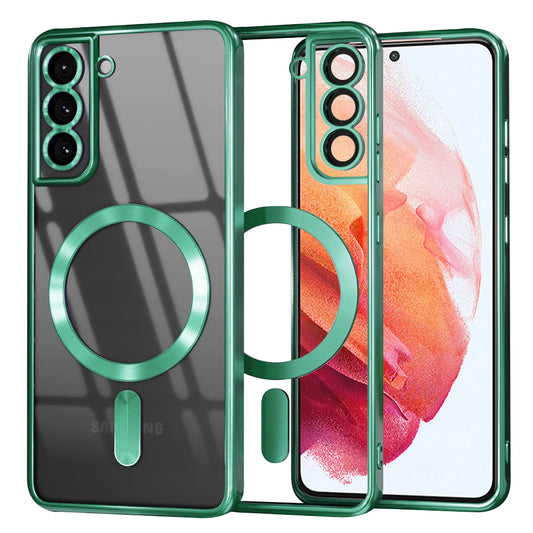 Funda MagSafe para Samsung Galaxy S21 5G G991, Techsuit, Luxury Crystal, Verde Claro