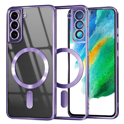 Funda MagSafe para Samsung Galaxy S21 FE 5G G990, Techsuit, Luxury Crystal, Morado Claro
