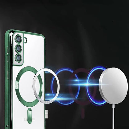 Funda MagSafe para Samsung Galaxy S21 FE 5G G990, Techsuit, Luxury Crystal, Morado Claro