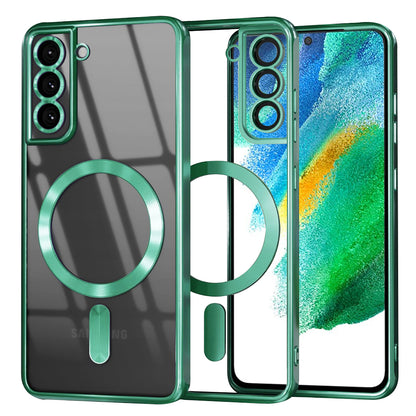 Funda MagSafe para Samsung Galaxy S21 FE 5G G990, Techsuit, Luxury Crystal, Verde Claro