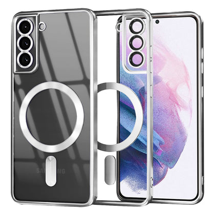 Funda MagSafe para Samsung Galaxy S21+ 5G G996, Techsuit, Luxury Crystal, Plateada