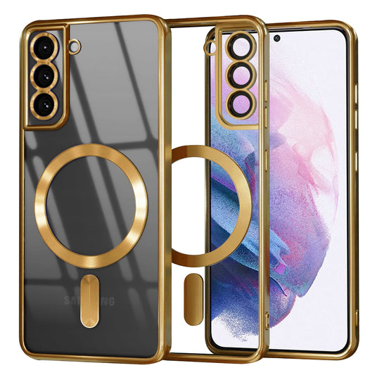 Funda MagSafe para Samsung Galaxy S21+ 5G G996, Techsuit, Luxury Crystal, Dorada