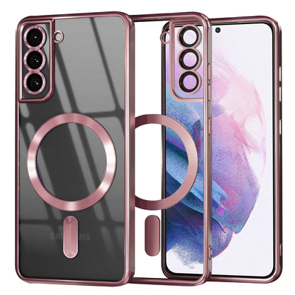 Funda MagSafe para Samsung Galaxy S21+ 5G G996, Techsuit, Luxury Crystal, Rosa