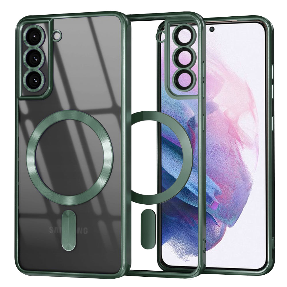 Funda MagSafe para Samsung Galaxy S21+ 5G G996, Techsuit, Luxury Crystal, Verde Oscuro