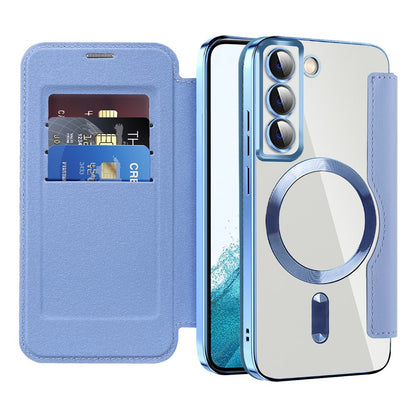 Funda MagSafe para Samsung Galaxy S22 5G S901, Techsuit, SmartMag Book, Azul