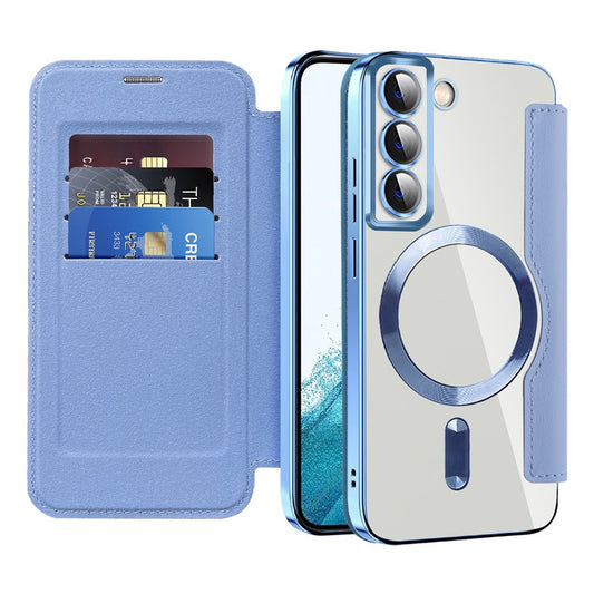 Funda MagSafe para Samsung Galaxy S22 5G S901, Techsuit, SmartMag Book, Azul