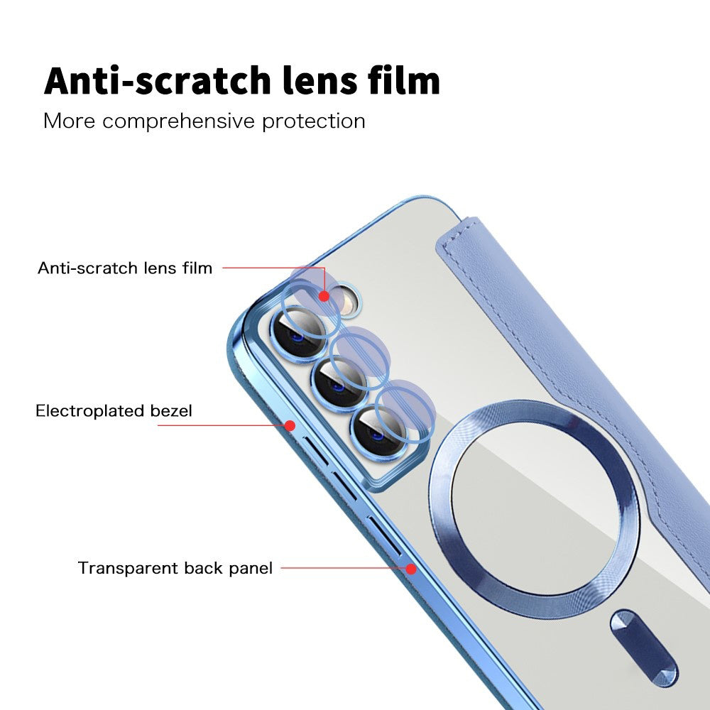 Funda MagSafe para Samsung Galaxy S22 5G S901, Techsuit, SmartMag Book, Azul