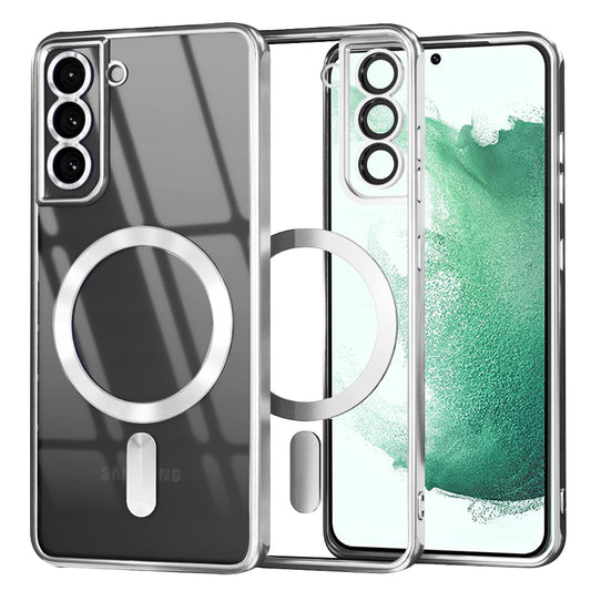 Funda MagSafe para Samsung Galaxy S22+ 5G S906, Techsuit, Luxury Crystal, Plateada