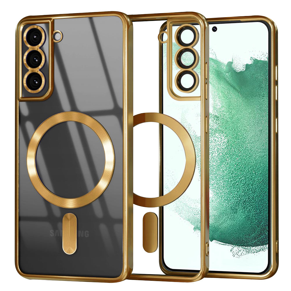 Funda MagSafe para Samsung Galaxy S22+ 5G S906, Techsuit, Luxury Crystal, Dorada