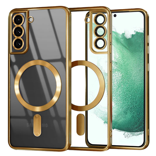 Funda MagSafe para Samsung Galaxy S22+ 5G S906, Techsuit, Luxury Crystal, Dorada