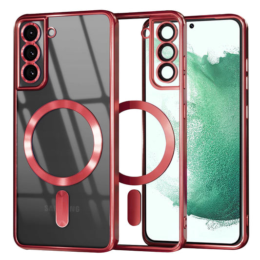 Funda MagSafe para Samsung Galaxy S22+ 5G S906, Techsuit, Luxury Crystal, Roja