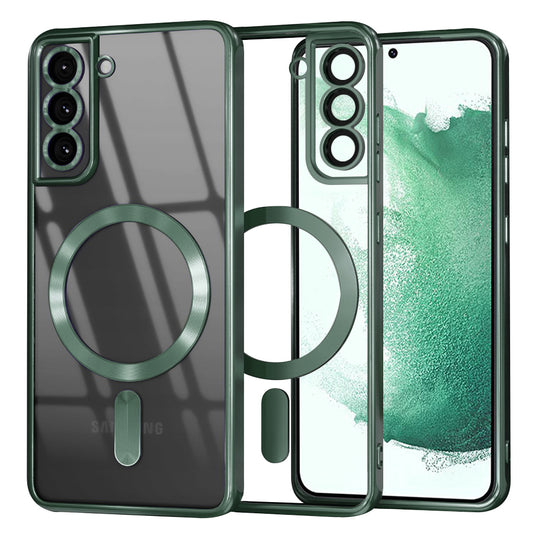Funda MagSafe para Samsung Galaxy S22+ 5G S906, Techsuit, Luxury Crystal, Verde Oscuro