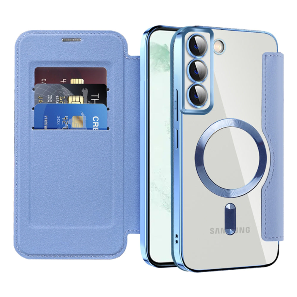 MagSafe Case for Samsung Galaxy S22+ 5G S906, Techsuit, SmartMag Book, Blue