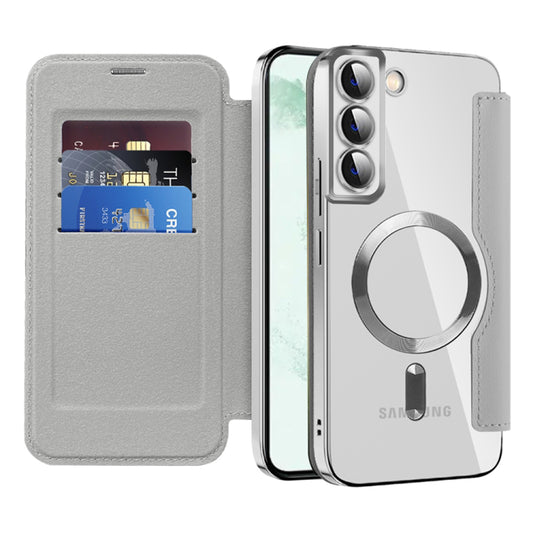 Funda MagSafe para Samsung Galaxy S22+ 5G S906, Techsuit, SmartMag Book, Gris