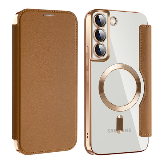 Funda MagSafe para Samsung Galaxy S22+ 5G S906, Techsuit, SmartMag Book, Marrón