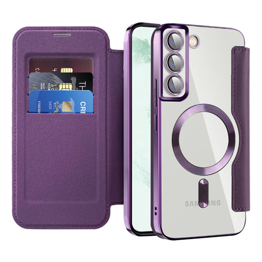 Funda MagSafe para Samsung Galaxy S22+ 5G S906, Techsuit, SmartMag Book, Morado