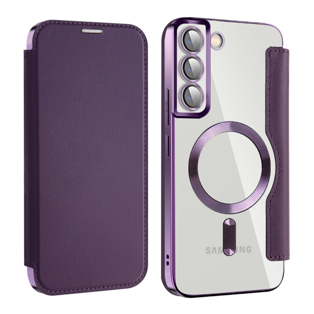 Funda MagSafe para Samsung Galaxy S22+ 5G S906, Techsuit, SmartMag Book, Morado