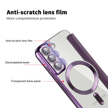 Funda MagSafe para Samsung Galaxy S22+ 5G S906, Techsuit, SmartMag Book, Morado