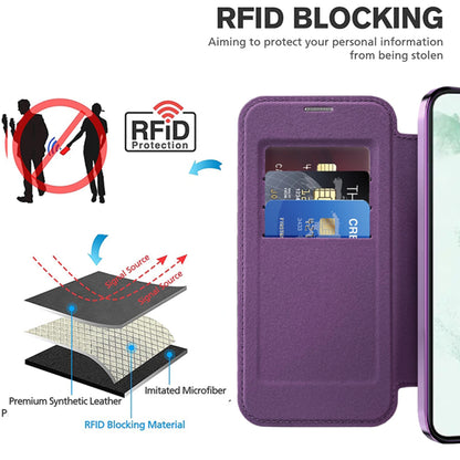 Funda MagSafe para Samsung Galaxy S22+ 5G S906, Techsuit, SmartMag Book, Morado