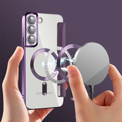 Funda MagSafe para Samsung Galaxy S22+ 5G S906, Techsuit, SmartMag Book, Morado