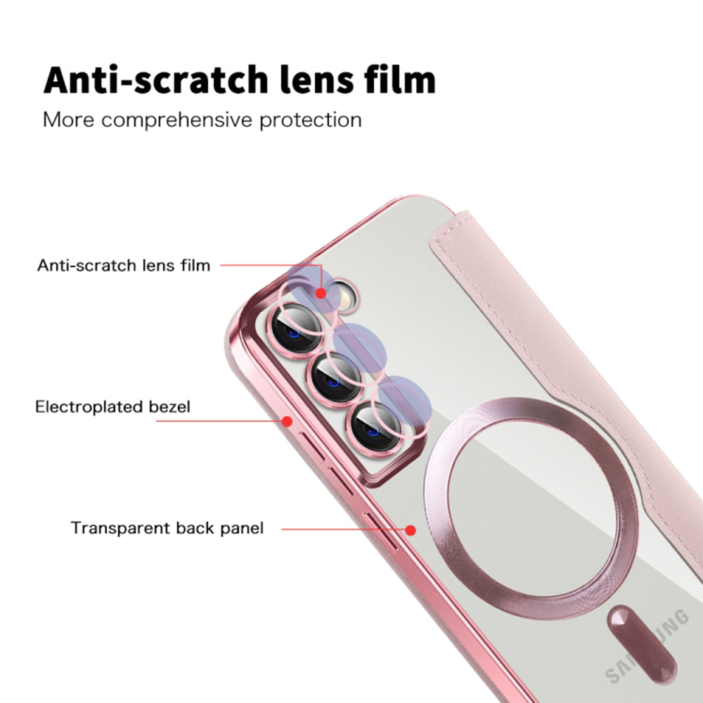 Funda MagSafe para Samsung Galaxy S22+ 5G S906, Techsuit, SmartMag Book, Rosa