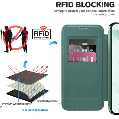 Funda MagSafe para Samsung Galaxy S22+ 5G S906, Techsuit, SmartMag Book, Verde