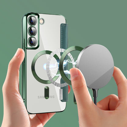 Funda MagSafe para Samsung Galaxy S22+ 5G S906, Techsuit, SmartMag Book, Verde