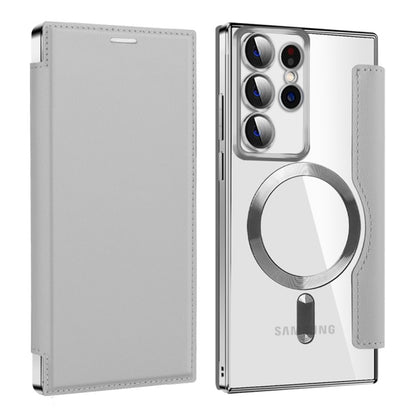 Funda MagSafe para Samsung Galaxy S22 Ultra 5G S908, Techsuit, SmartMag Book, Gris