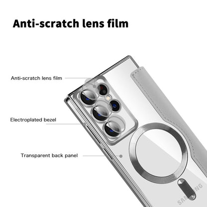 Funda MagSafe para Samsung Galaxy S22 Ultra 5G S908, Techsuit, SmartMag Book, Gris