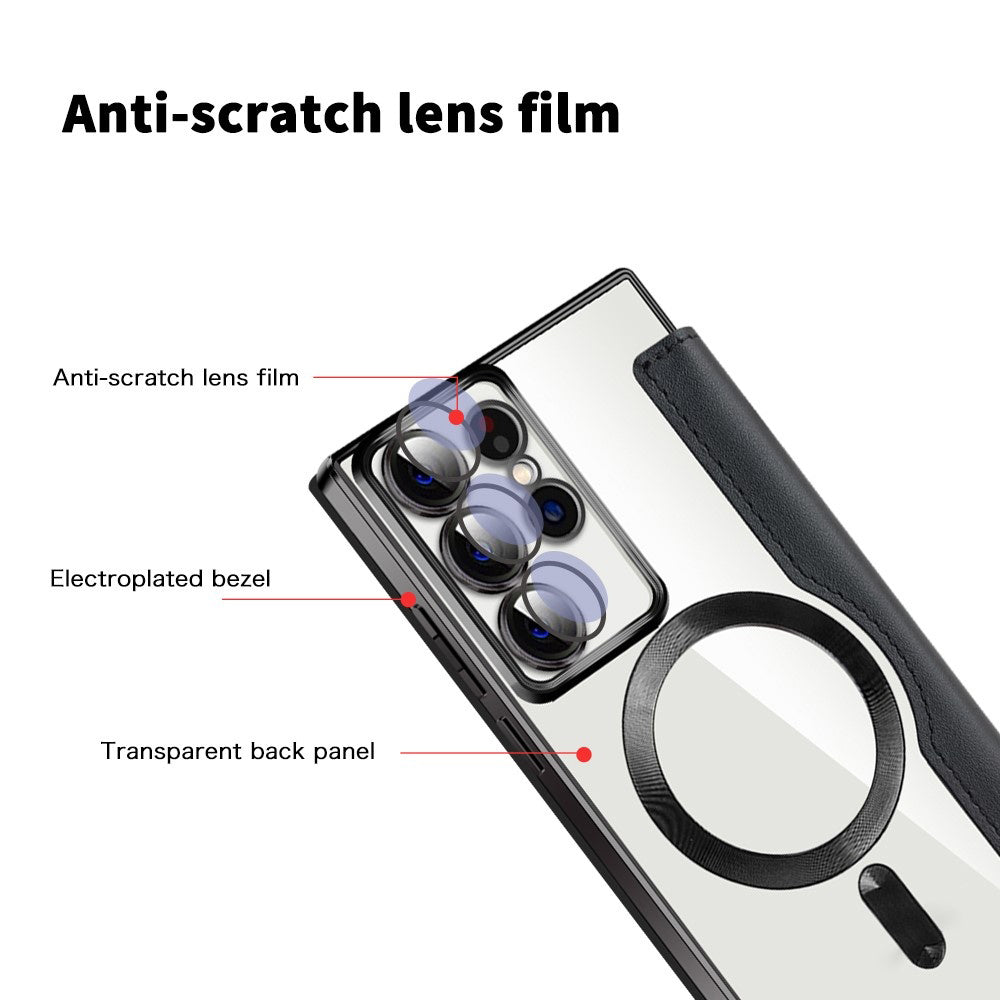 MagSafe Case for Samsung Galaxy S22 Ultra 5G S908, Techsuit, SmartMag Book, Black