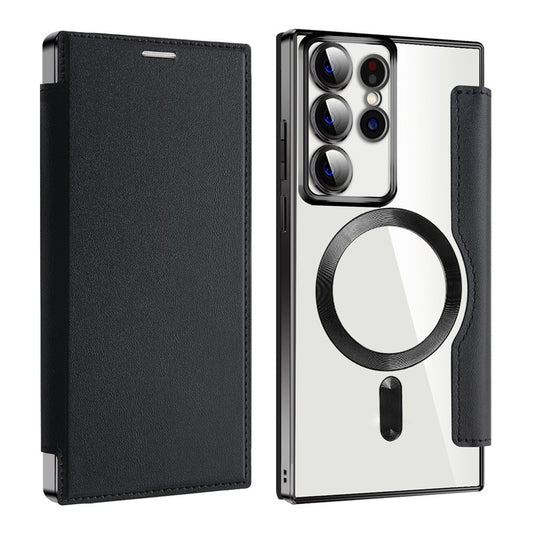 Funda MagSafe para Samsung Galaxy S22 Ultra 5G S908, Techsuit, SmartMag Book, Negra