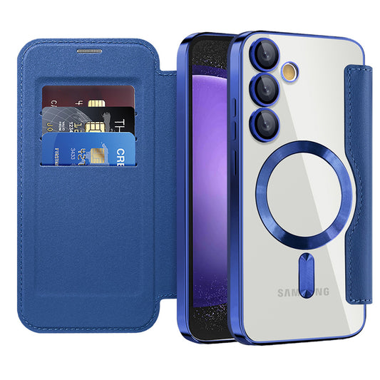 Funda MagSafe para Samsung Galaxy S23 FE S711, Techsuit, SmartMag Book, Azul